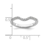 14k White Gold 1/5 carat Diamond Contoured Complete Wedding Band