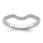 14k White Gold 1/5 carat Diamond Contoured Complete Wedding Band