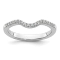 14k White Gold 1/5 carat Diamond Contoured Complete Wedding Band