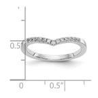 14k White Gold 1/8 carat Diamond Contoured Complete Wedding Band