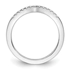 14k White Gold 1/6 carat Diamond Contoured Complete Wedding Band