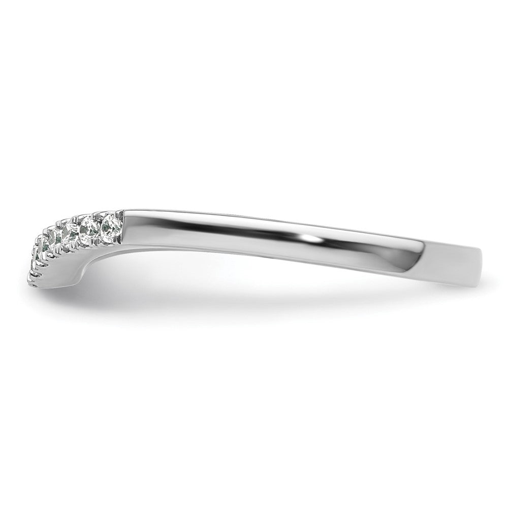 14k White Gold 1/6 carat Diamond Contoured Complete Wedding Band