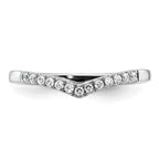 14k White Gold 1/6 carat Diamond Contoured Complete Wedding Band