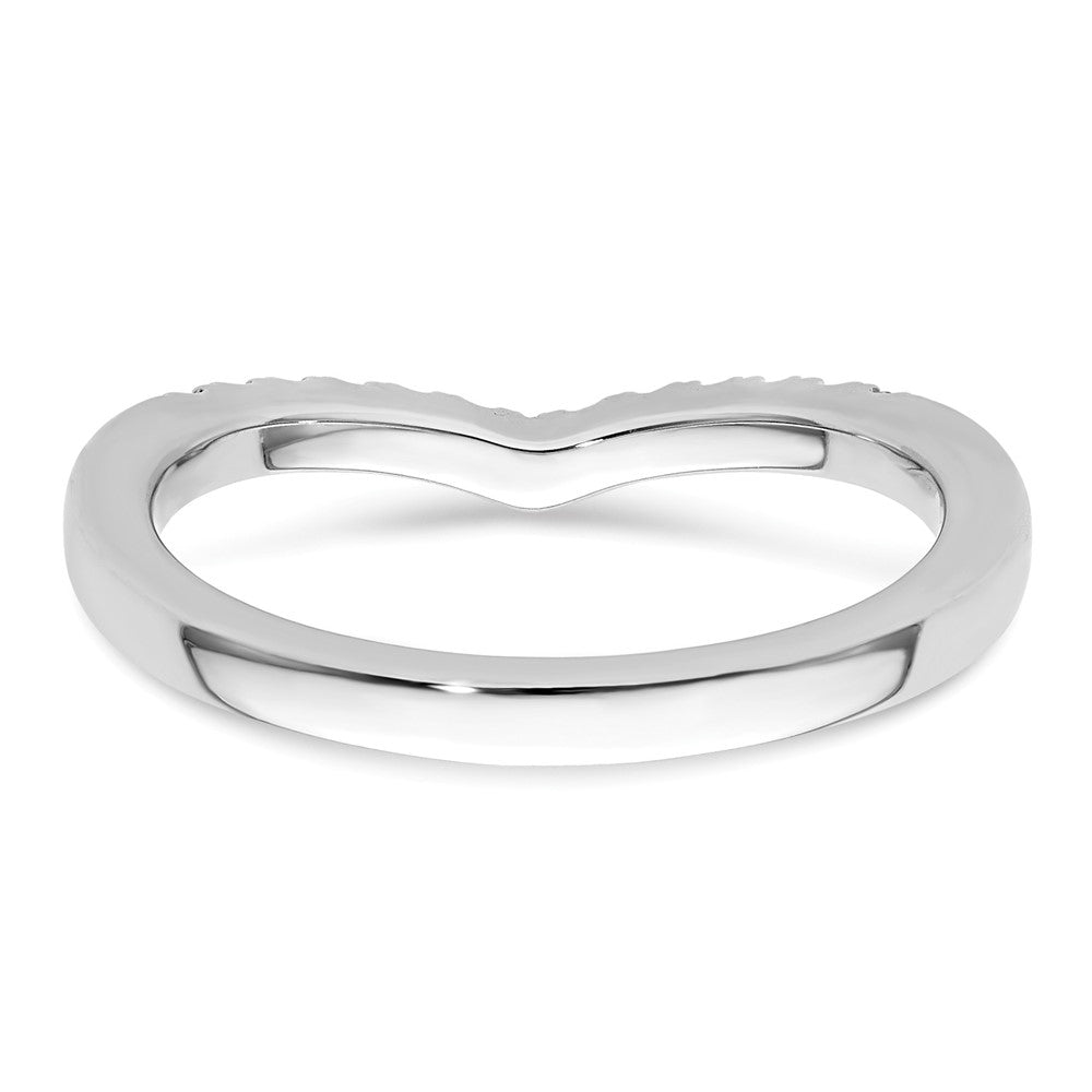 14k White Gold 1/6 carat Diamond Contoured Complete Wedding Band