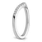 14k White Gold 1/6 carat Diamond Contoured Complete Wedding Band
