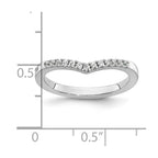 14k White Gold 1/6 carat Diamond Contoured Complete Wedding Band
