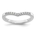 14k White Gold 1/6 carat Diamond Contoured Complete Wedding Band