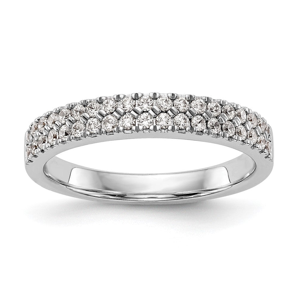 14k White Gold 3/8 carat Lab Grown Diamond VS/SI+ G+ Complete Double Row Band