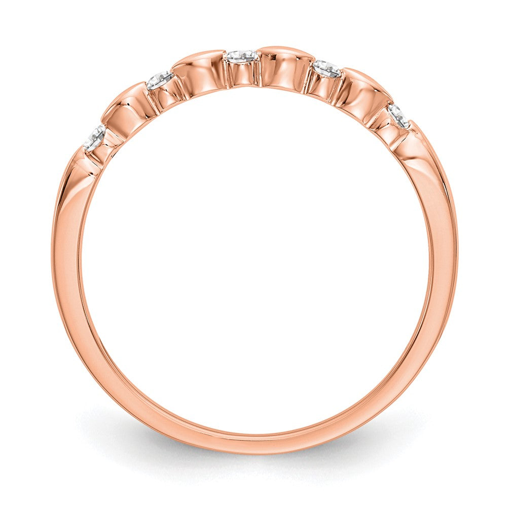 14K Rose Gold 1/15 carat Diamond Complete Wedding Band
