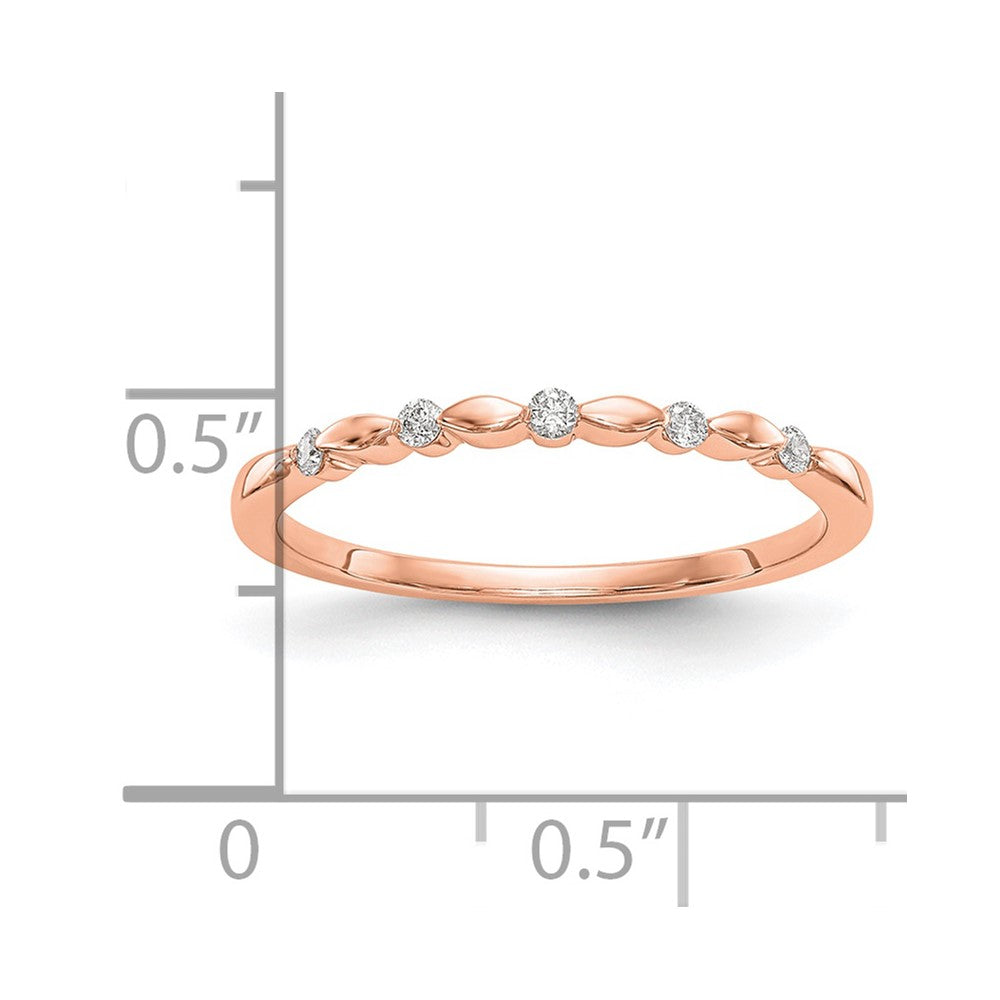14K Rose Gold 1/15 carat Diamond Complete Wedding Band