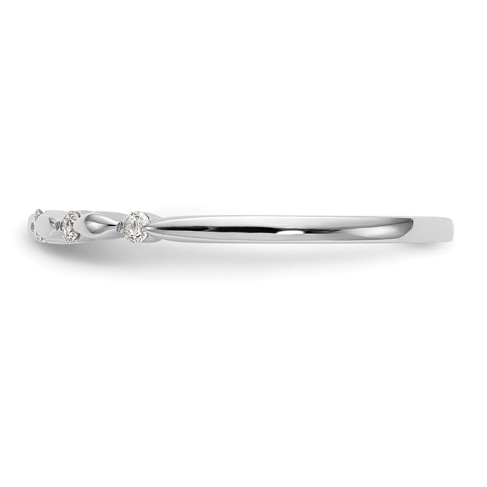 14K White Gold 1/15 carat Diamond Complete Wedding Band