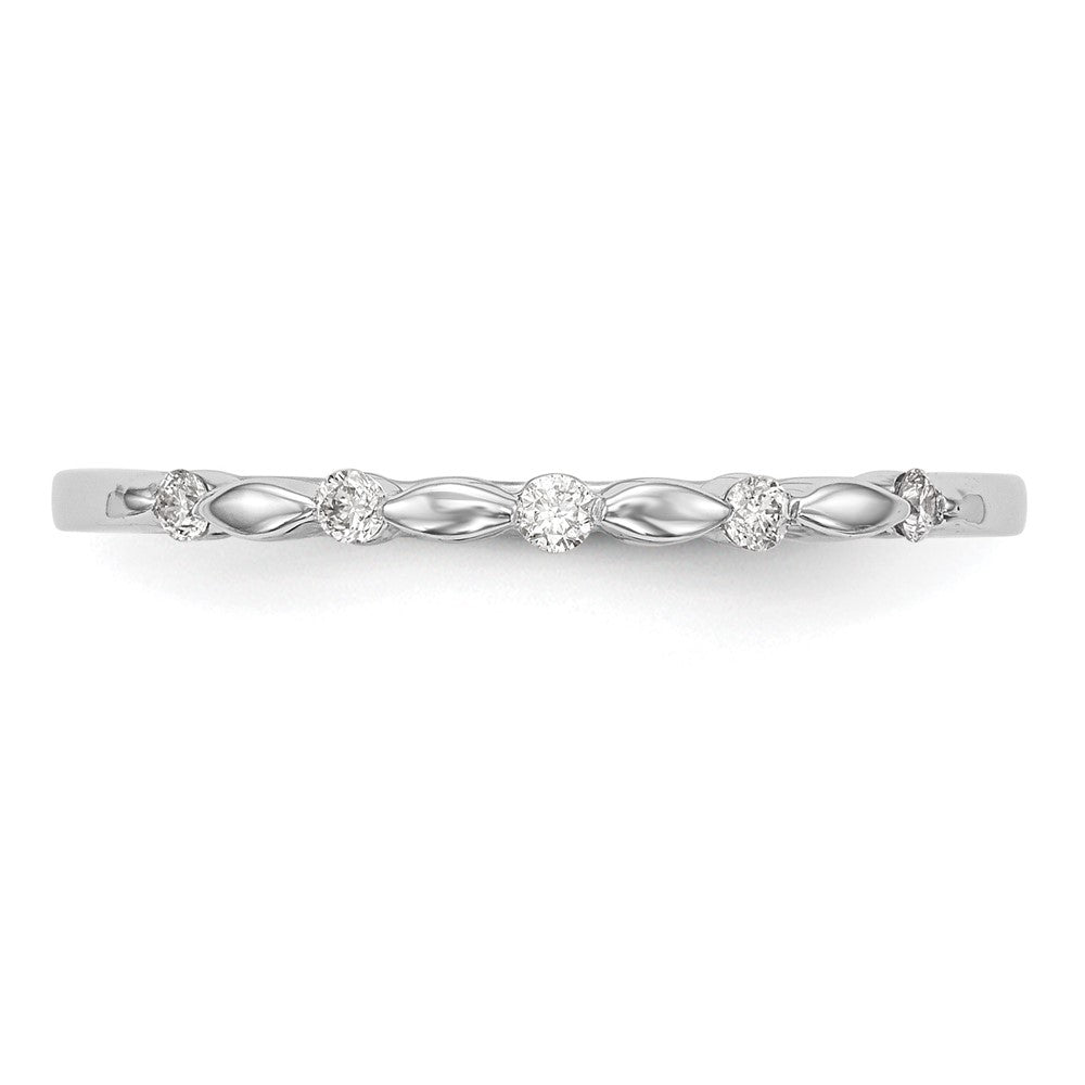 14K White Gold 1/15 carat Diamond Complete Wedding Band