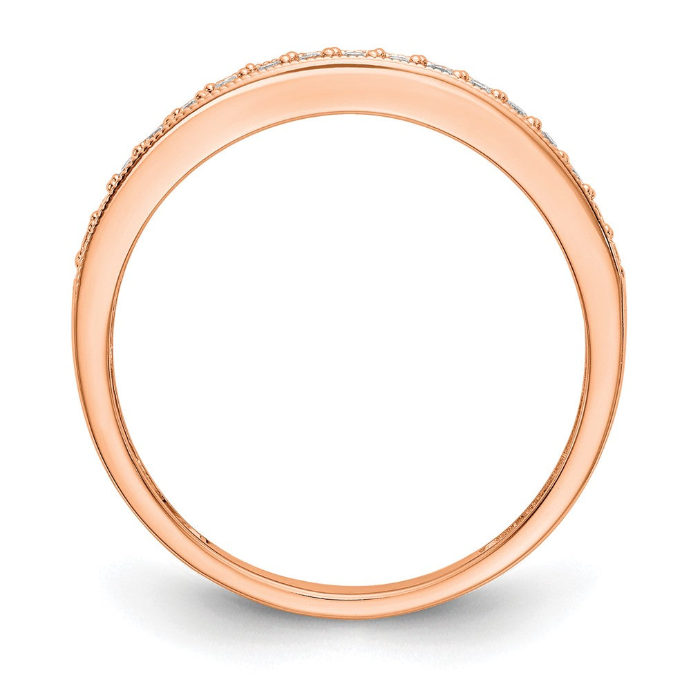 14k Rose Gold 1/6 carat Lab Grown Diamond VS/SI+ G+ Complete Wedding Band