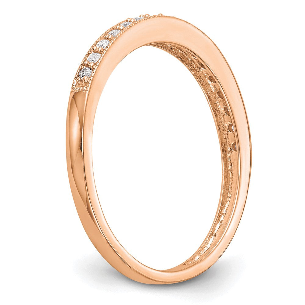 14k Rose Gold 1/6 carat Lab Grown Diamond VS/SI+ G+ Complete Wedding Band