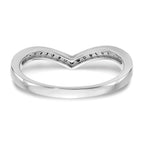 14K White Gold 1/8 carat Diamond Contoured Complete Wedding Band