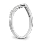 14K White Gold 1/8 carat Diamond Contoured Complete Wedding Band