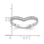 14K White Gold 1/8 carat Diamond Contoured Complete Wedding Band