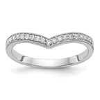 14K White Gold 1/8 carat Diamond Contoured Complete Wedding Band