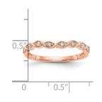 14K Rose Gold 1/15 carat Diamond Contoured Complete Wedding Band