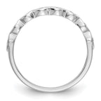 14K White Gold 1/15 carat Diamond Contoured Complete Wedding Band