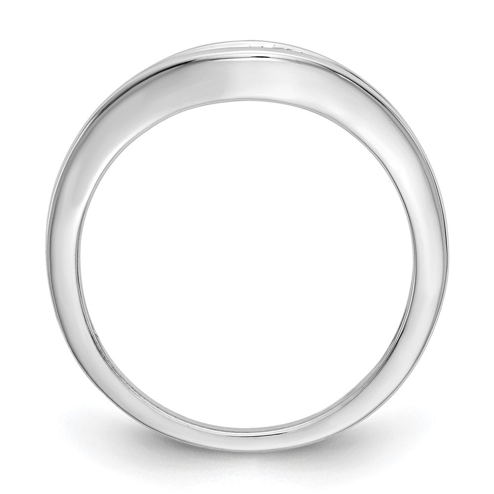 14k White Gold Channel-set 1/5 carat Diamond Contoured Complete Wedding Band