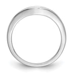 14k White Gold Channel-set 1/5 carat Diamond Contoured Complete Wedding Band