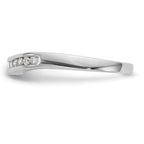 14k White Gold Channel-set 1/5 carat Diamond Contoured Complete Wedding Band