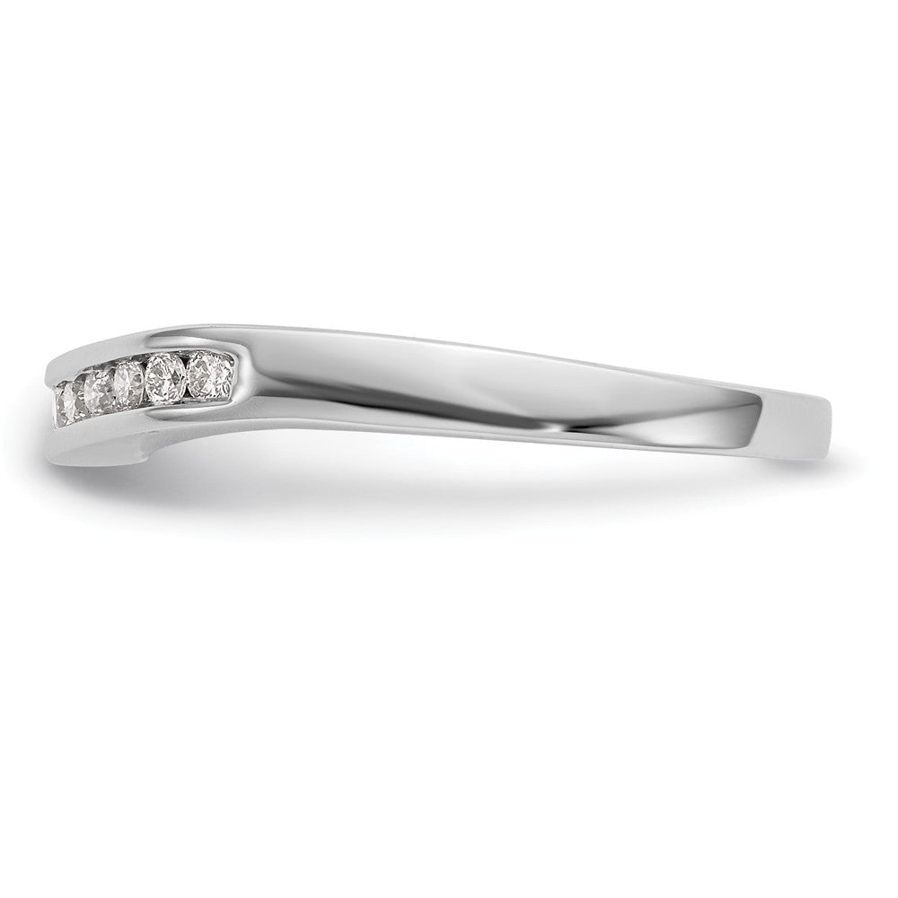 14k White Gold Channel-set 1/5 carat Diamond Contoured Complete Wedding Band