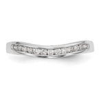 14k White Gold Channel-set 1/5 carat Diamond Contoured Complete Wedding Band