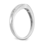14k White Gold Channel-set 1/5 carat Diamond Contoured Complete Wedding Band