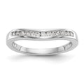 14k White Gold Channel-set 1/5 carat Diamond Contoured Complete Wedding Band