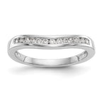 14k White Gold Channel-set 1/5 carat Diamond Contoured Complete Wedding Band