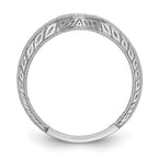14k White Gold 1/8 carat Diamond Contoured Complete Wedding Band