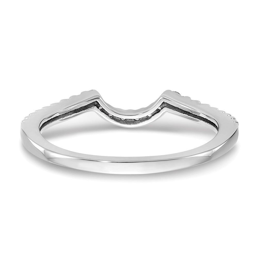 14K White Gold 1/6 carat Diamond Contoured Complete Wedding Band