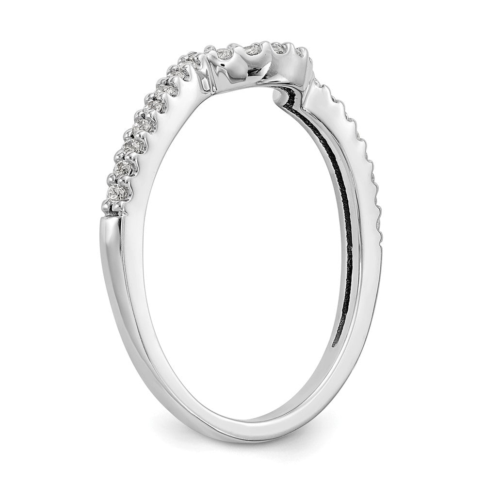 14K White Gold 1/6 carat Diamond Contoured Complete Wedding Band