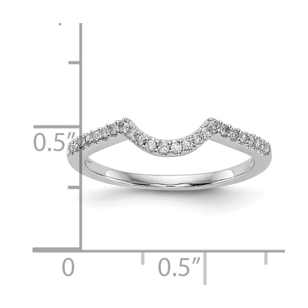 14K White Gold 1/6 carat Diamond Contoured Complete Wedding Band