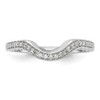 14K White Gold 1/8 carat Diamond Contoured Complete Wedding Band