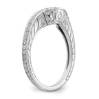 14K White Gold 1/8 carat Diamond Contoured Complete Wedding Band