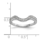 14K White Gold 1/8 carat Diamond Contoured Complete Wedding Band