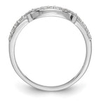 14K White Gold 1/4 carat Diamond Contoured Complete Wedding Band