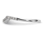14K White Gold 1/4 carat Diamond Contoured Complete Wedding Band
