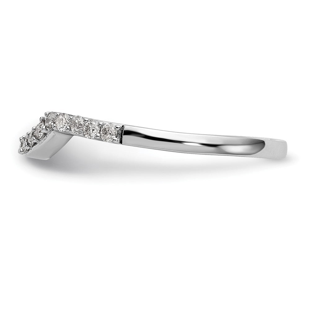14K White Gold 1/4 carat Diamond Contoured Complete Wedding Band