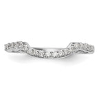 14K White Gold 1/4 carat Diamond Contoured Complete Wedding Band