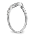14K White Gold 1/4 carat Diamond Contoured Complete Wedding Band