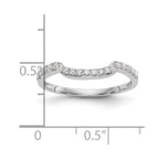 14K White Gold 1/4 carat Diamond Contoured Complete Wedding Band