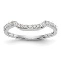 14K White Gold 1/4 carat Diamond Contoured Complete Wedding Band
