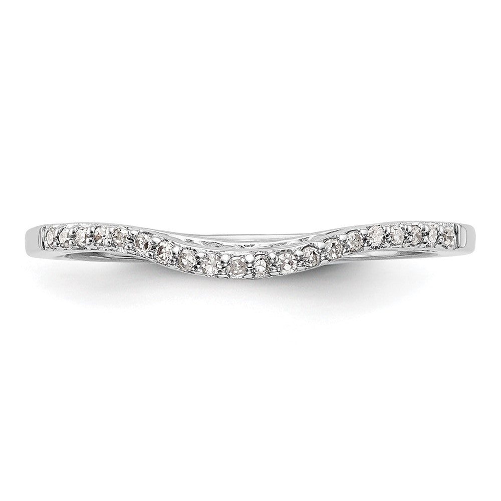 14K White Gold 1/15 carat Diamond Contoured Complete Wedding Band