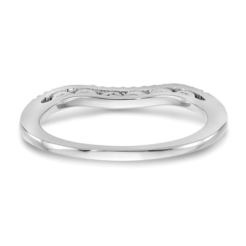 14K White Gold 1/15 carat Diamond Contoured Complete Wedding Band
