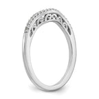 14K White Gold 1/15 carat Diamond Contoured Complete Wedding Band