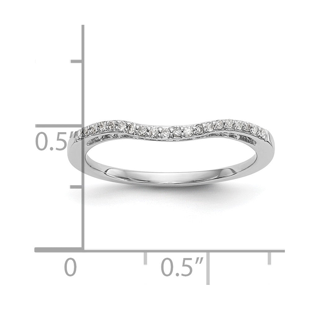14K White Gold 1/15 carat Diamond Contoured Complete Wedding Band